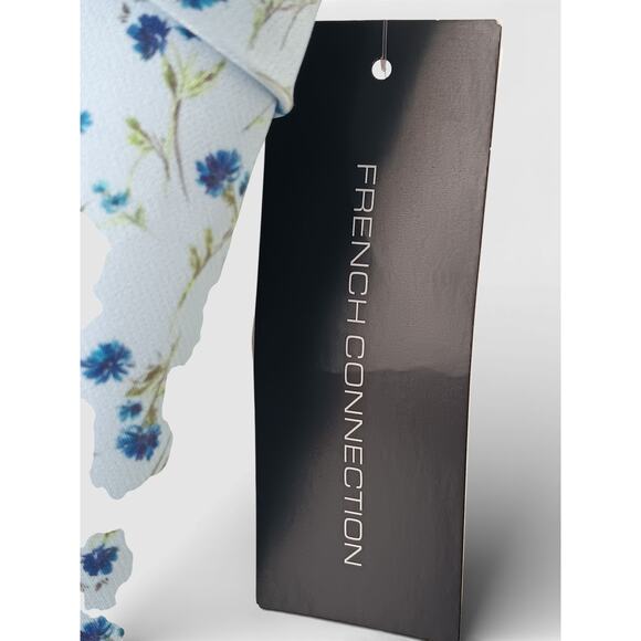 New with Tags French Connection Icy Blue Floral Midi Dress Size 6 Cottagecore - Picture 14 of 16